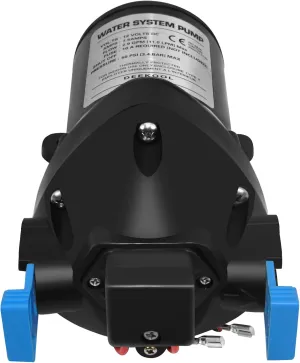 03526-144A Water System Pump, Triplex Diaphragm Pump 2.9 GPM, 50 PSI, 12 VOLTS DC Boat and RV Water Pump, Self Priming Smooth Silent Operation