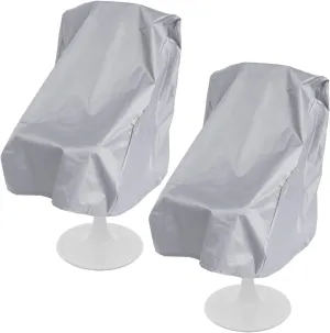 2 PCS Boat Seat Covers Waterproof Pontoon Boat Seat Covers Captain Chair Seat Cover 24x22x25 Inch Replacement Oxford Fabric Helm Chair Protective Covers UV Resistant Boat Seat Cover