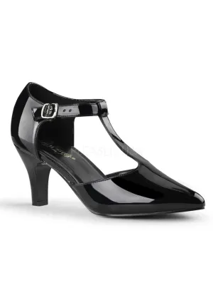3" Block Heel D'orsay Style T-Strap Pump