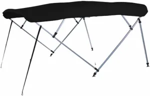 7.6 oz Black 4 Bow Square Tube Boat Bimini TOP Without Running Light Cutout Sunshade Compatible for Tahoe Alpine Fish 1822 All Years
