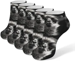 A Little Camel Ankle Socks for Men & Women, 5 Pairs Breathable Soft Low Cut Socks, Stretch Sweat Wicking Sox