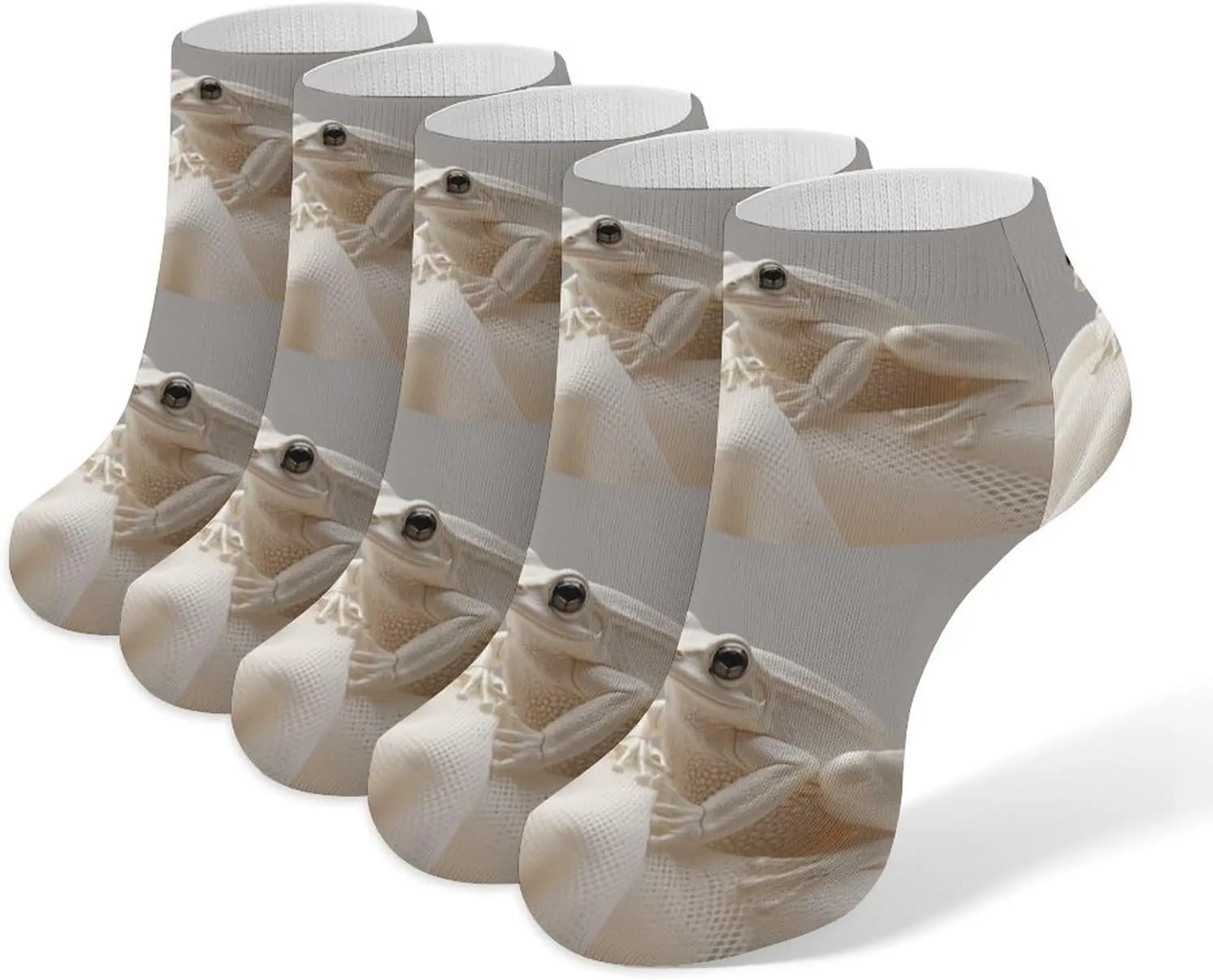 A Small Reed Frog Ankle Socks for Men & Women, 5 Pairs Breathable Soft Low Cut Socks, Stretch Sweat Wicking Sox