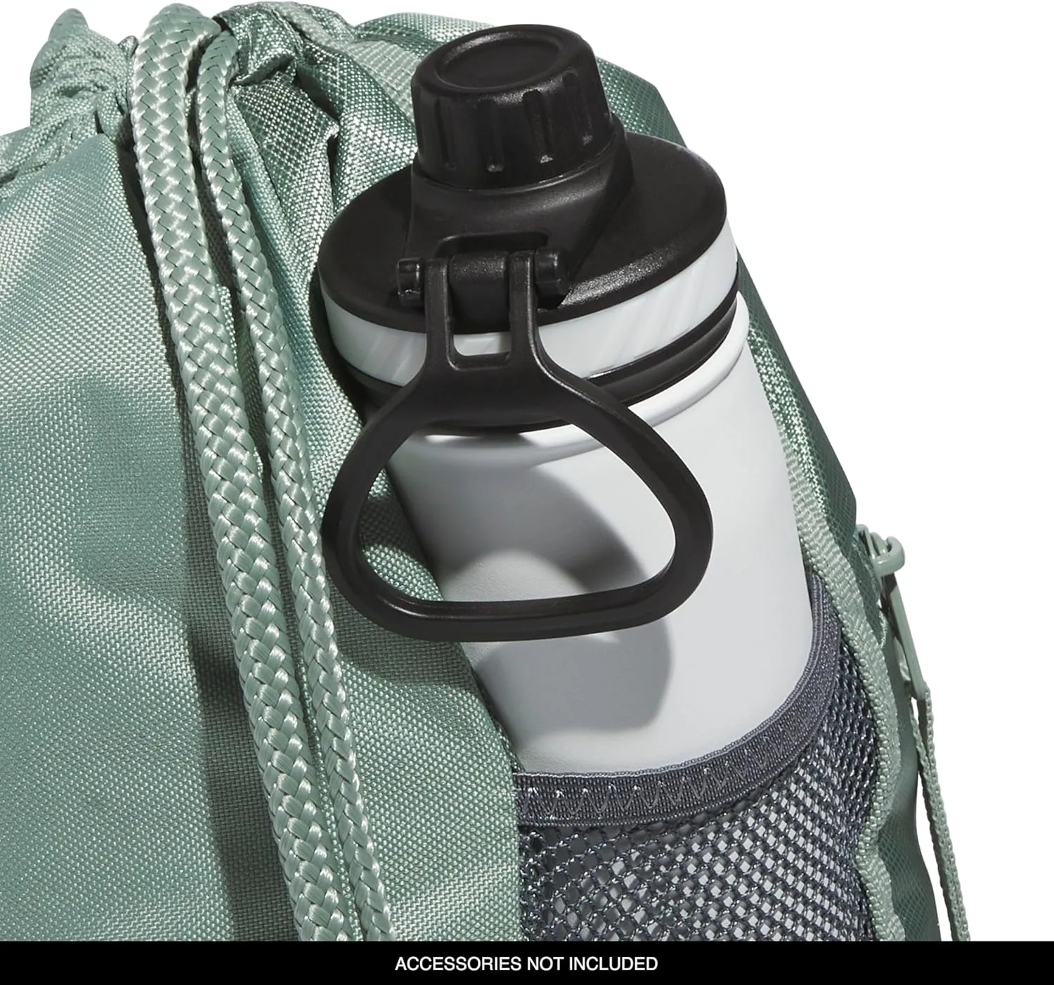 adidas Alliance Sackpack, Drawstring Backpack, Lightweight Small Gym Bag for Women and Men, Silver Green/White/Onix Grey, One Size