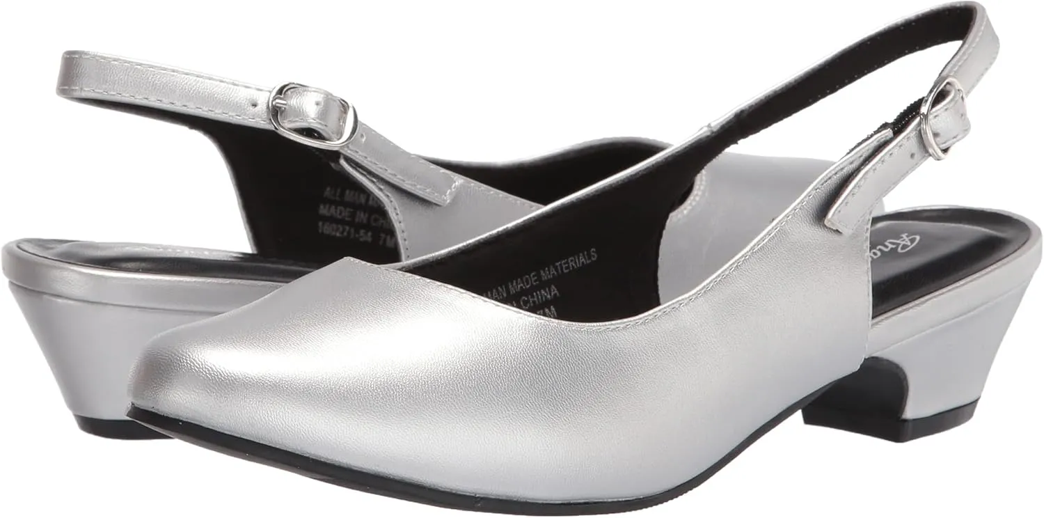 AngelSteps Women's Adult Delia Pumps Dress Shoes Low Heel Slingback
