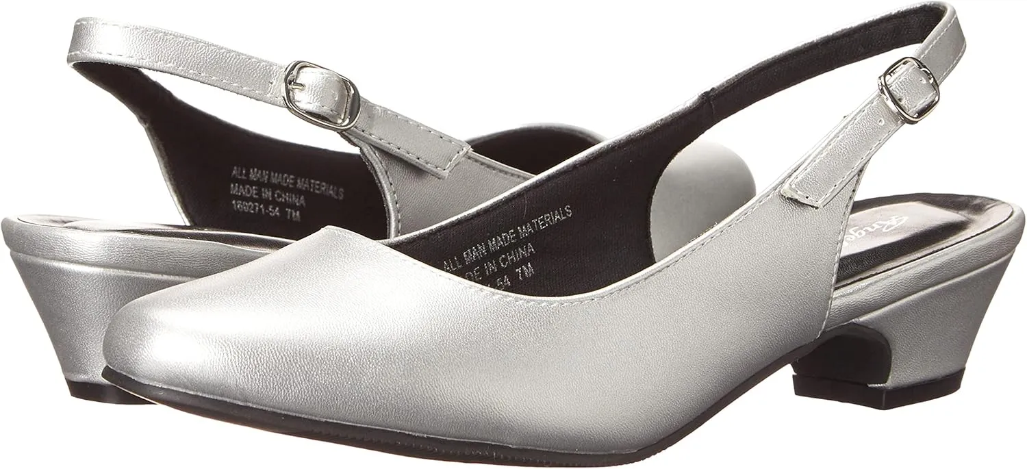 AngelSteps Women's Adult Delia Pumps Dress Shoes Low Heel Slingback