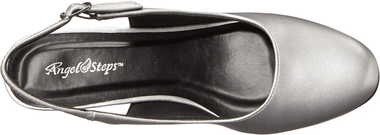 AngelSteps Women's Adult Delia Pumps Dress Shoes Low Heel Slingback