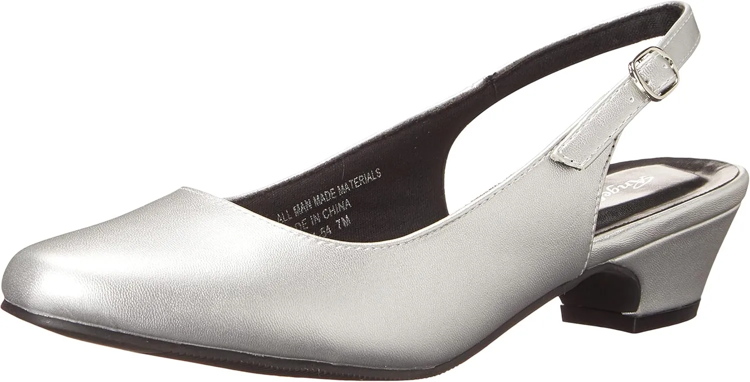 AngelSteps Women's Adult Delia Pumps Dress Shoes Low Heel Slingback