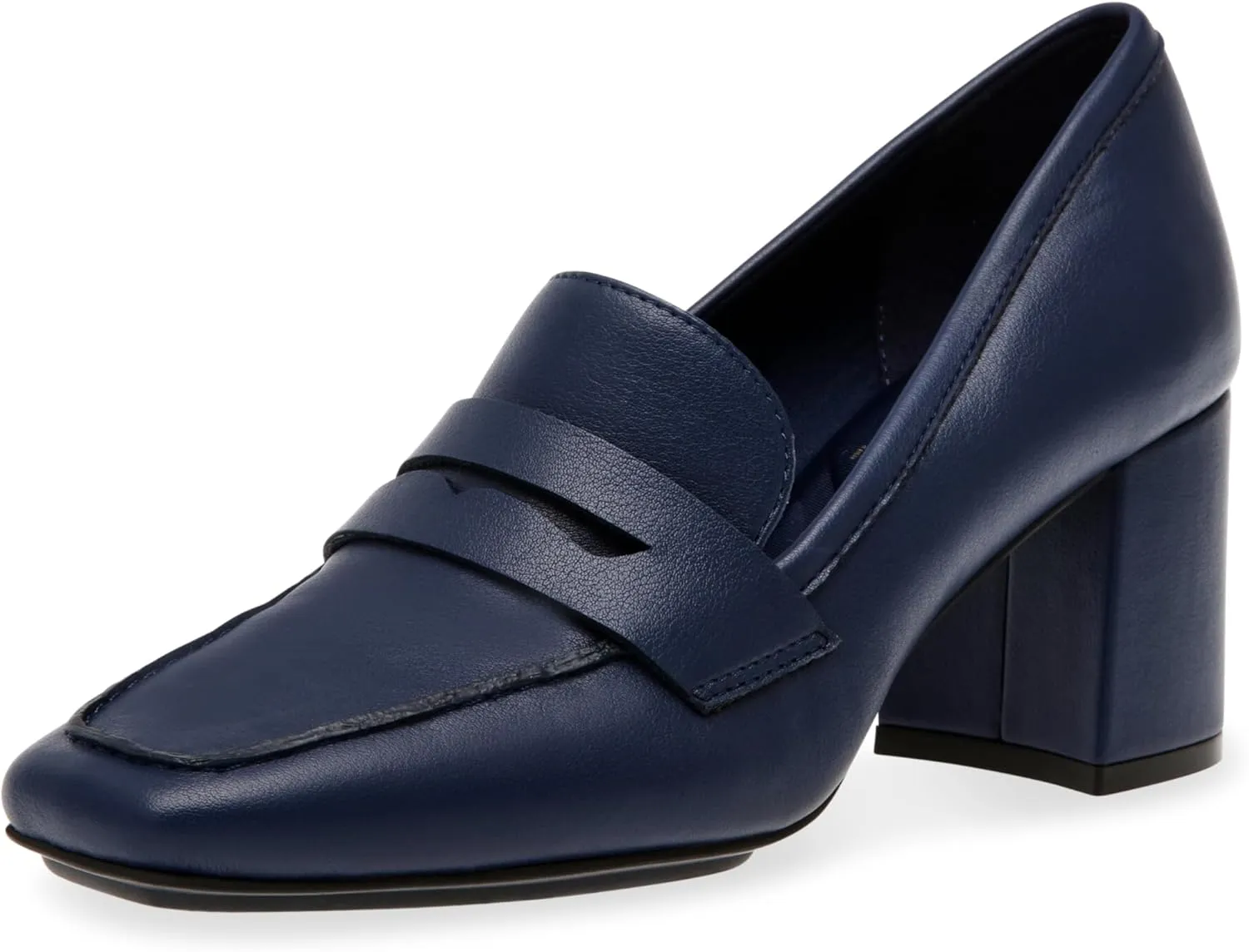 Anne Klein Womens Padded Insole Patent Loafer Heels