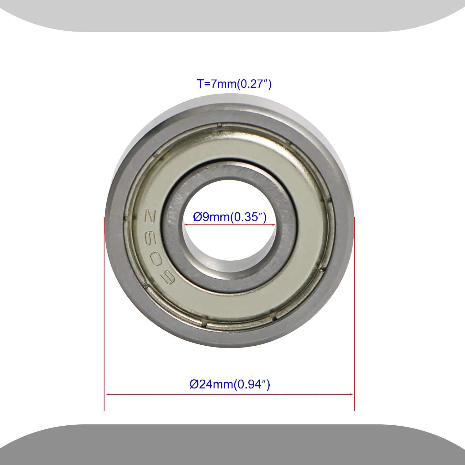 Aopin 609Z Skateboards Bearings Ball Bearings 0.35 x OD 0.94 Inch Double Metal Sealed Miniature, Applicable for Skateboards, 3D Printer Inline Skates Roller Skates Longboards Scooters, 10 Pcs