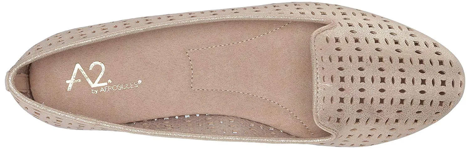Ballet Parchment Flat Sandals Cutout Aerosoles Wedge Gold Interactive On Metallic Tailored service Slip Heel