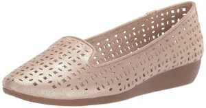 Ballet Parchment Flat Sandals Cutout Aerosoles Wedge Gold Interactive On Metallic Tailored service Slip Heel