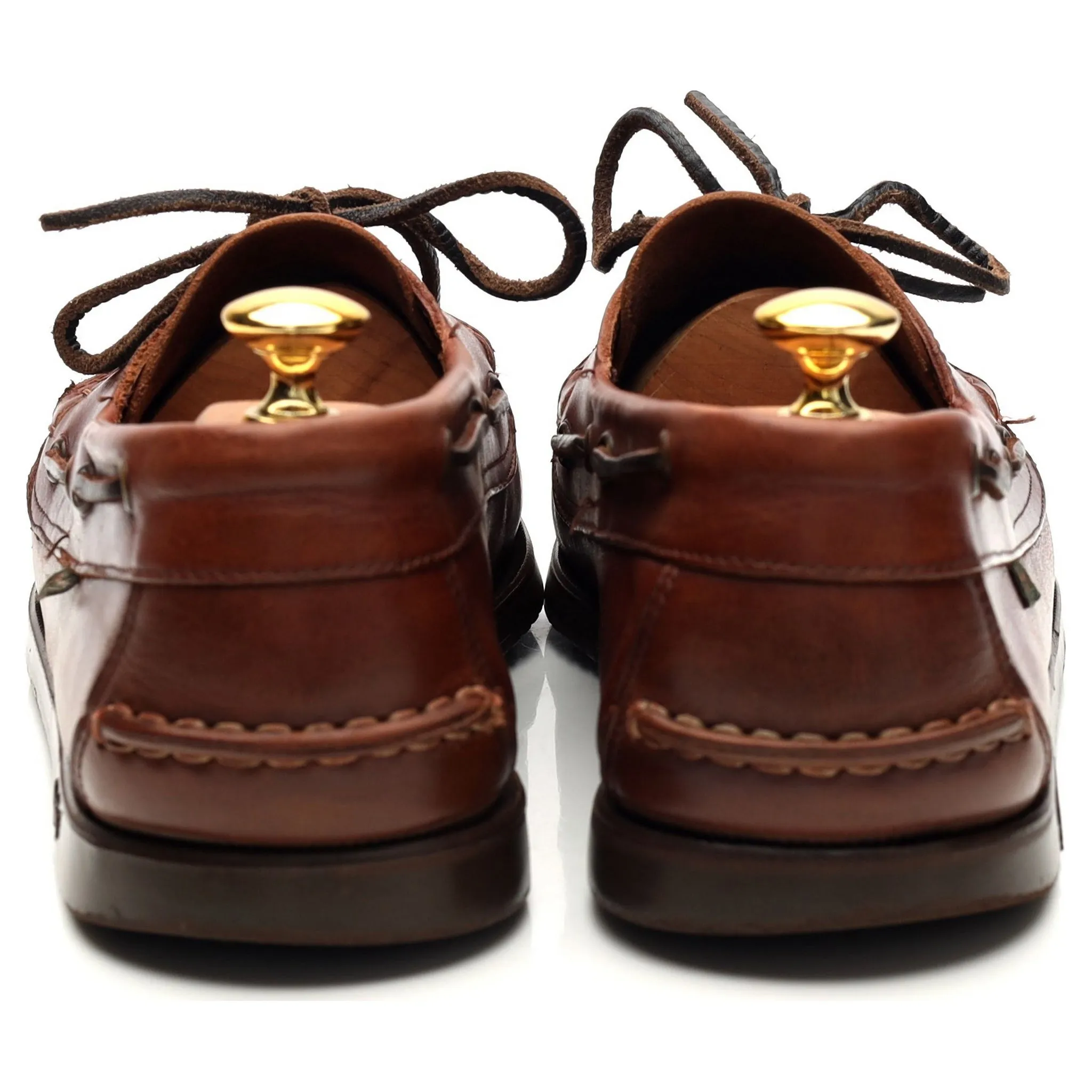 'Barth' Brown Leather Boat Shoes UK 11.5