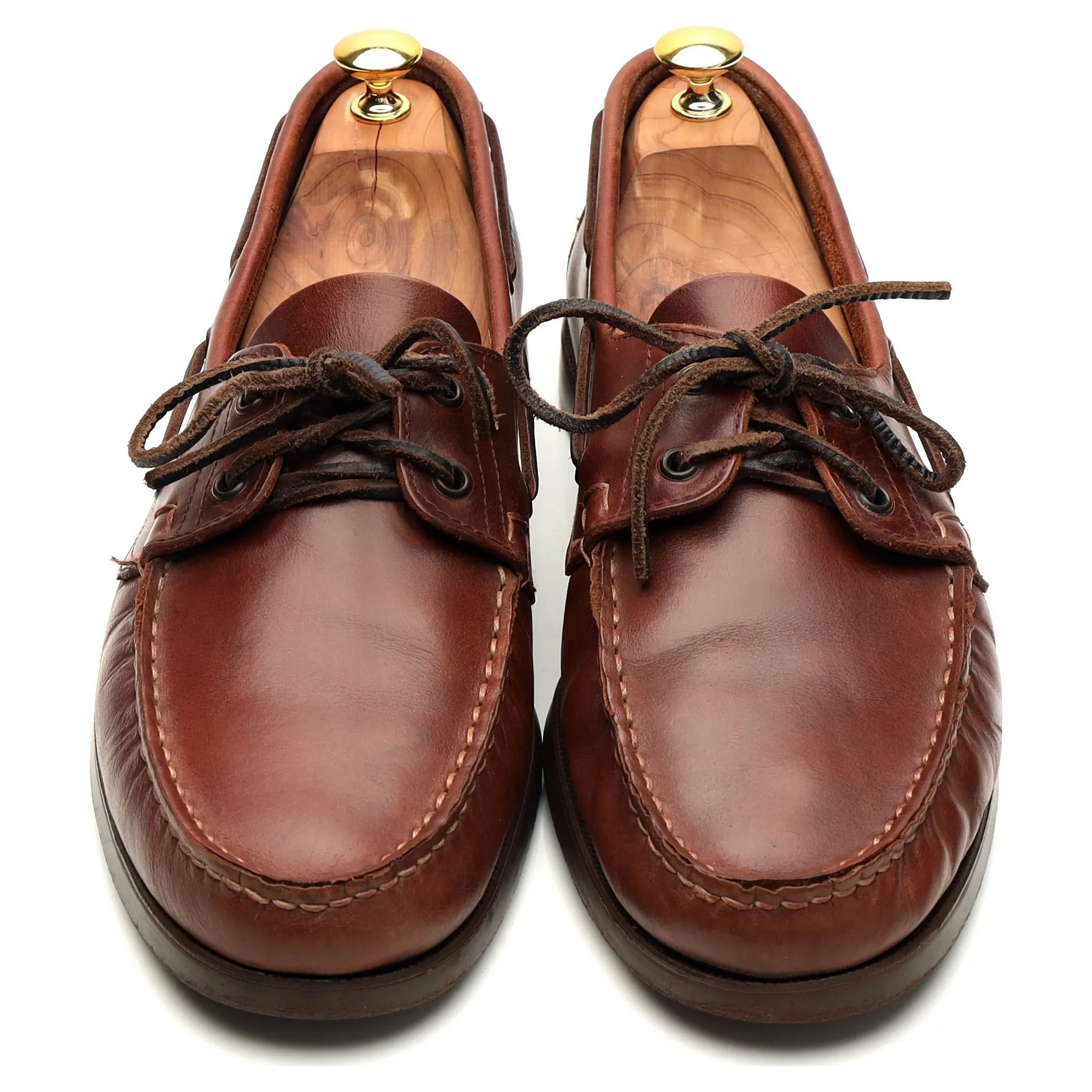 'Barth' Brown Leather Boat Shoes UK 11.5