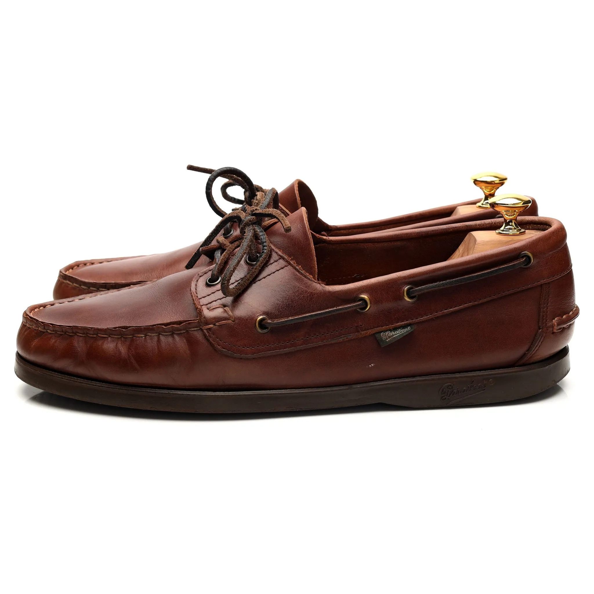 'Barth' Brown Leather Boat Shoes UK 11.5