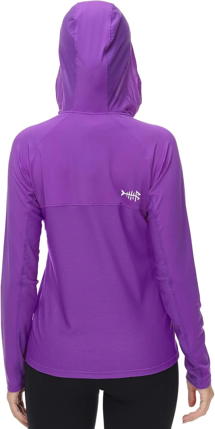 BASSDASH Women’s UPF 50  Performance Hoodie Long Sleeve UV Fishing Hiking Shirt