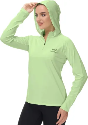 BASSDASH Women’s UPF 50  Performance Hoodie Long Sleeve UV Fishing Hiking Shirt