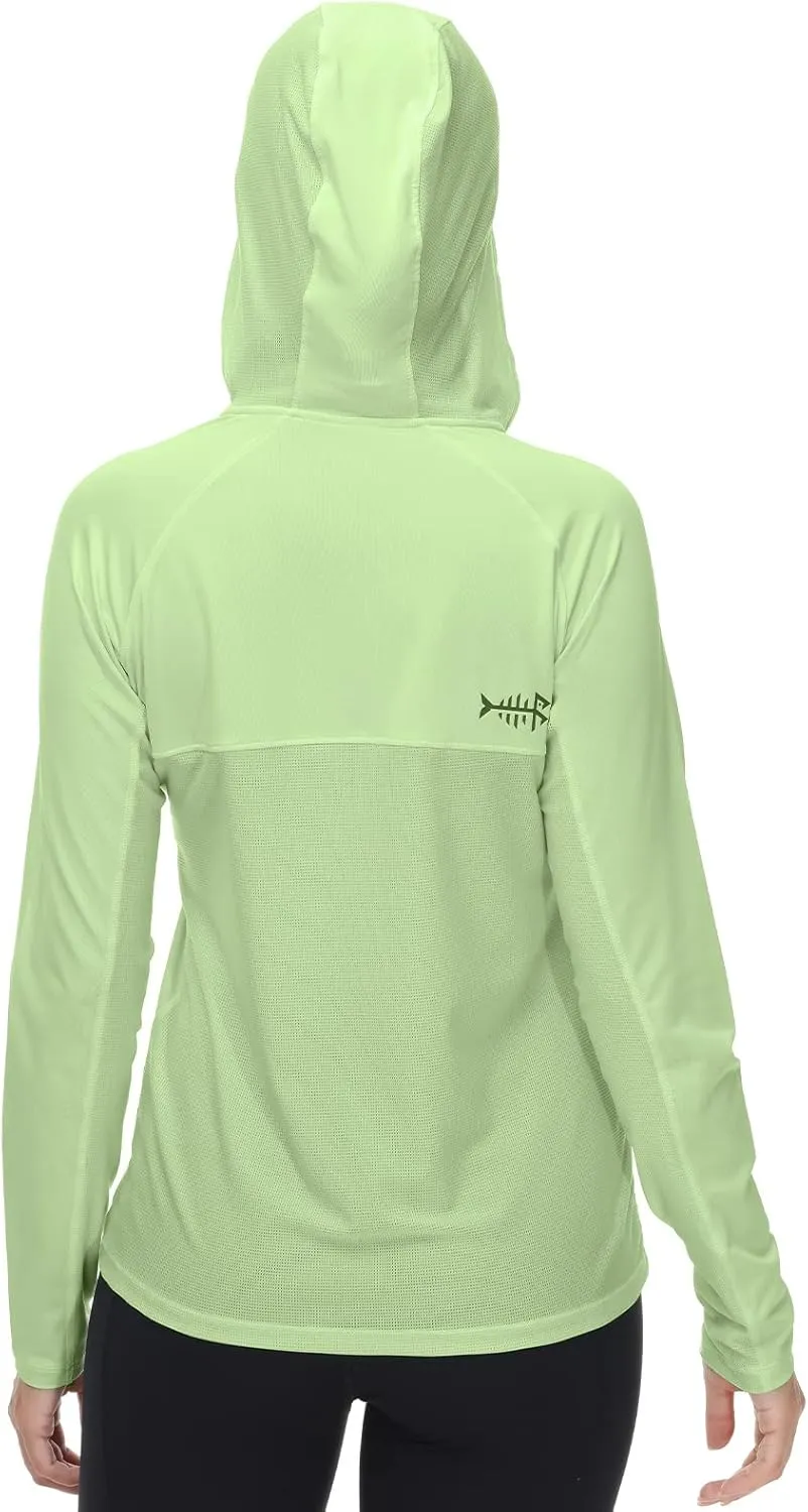 BASSDASH Women’s UPF 50  Performance Hoodie Long Sleeve UV Fishing Hiking Shirt