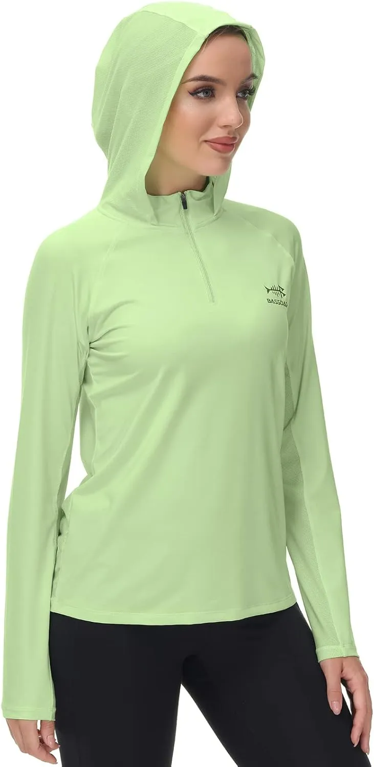 BASSDASH Women’s UPF 50  Performance Hoodie Long Sleeve UV Fishing Hiking Shirt