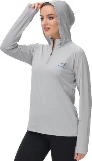 BASSDASH Women’s UPF 50  Performance Hoodie Long Sleeve UV Fishing Hiking Shirt