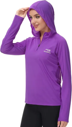 BASSDASH Women’s UPF 50  Performance Hoodie Long Sleeve UV Fishing Hiking Shirt