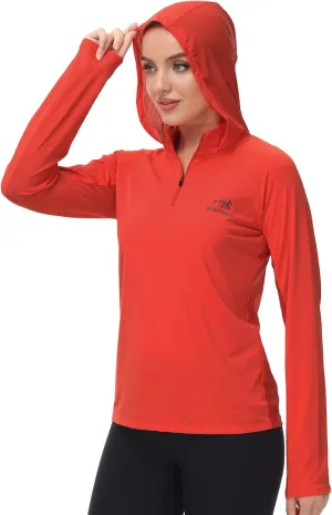 BASSDASH Women’s UPF 50  Performance Hoodie Long Sleeve UV Fishing Hiking Shirt