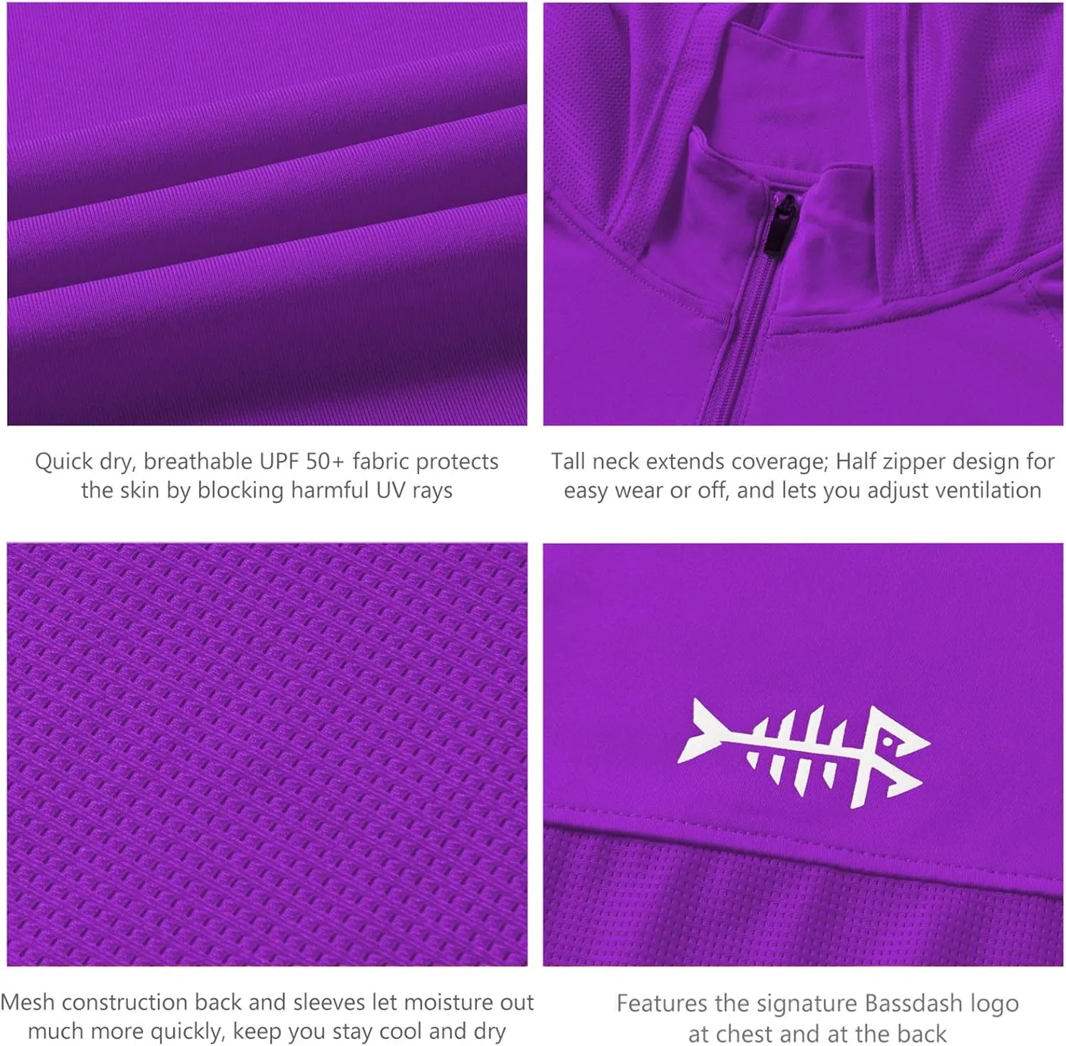 BASSDASH Women’s UPF 50  Performance Hoodie Long Sleeve UV Fishing Hiking Shirt