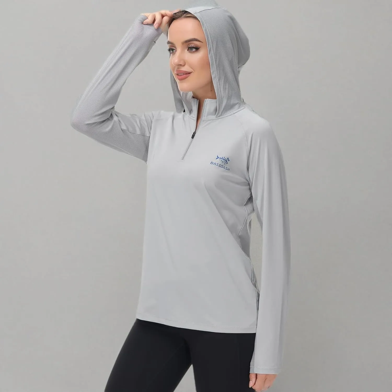 BASSDASH Women’s UPF 50  Performance Hoodie Long Sleeve UV Fishing Hiking Shirt