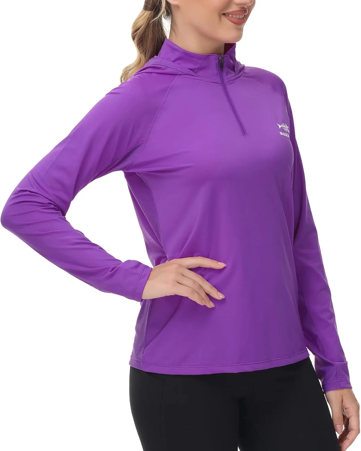 BASSDASH Women’s UPF 50  Performance Hoodie Long Sleeve UV Fishing Hiking Shirt