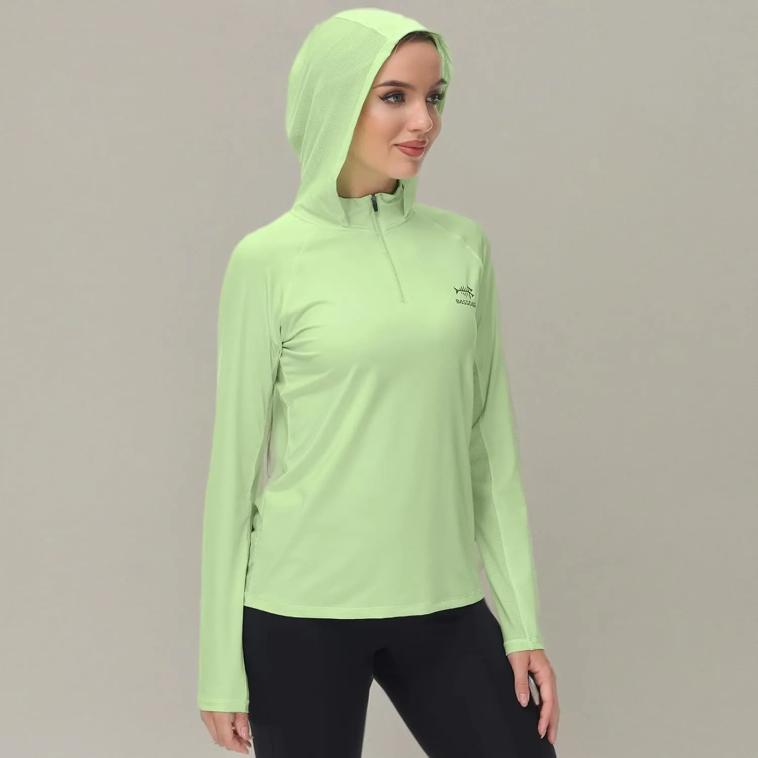 BASSDASH Women’s UPF 50  Performance Hoodie Long Sleeve UV Fishing Hiking Shirt