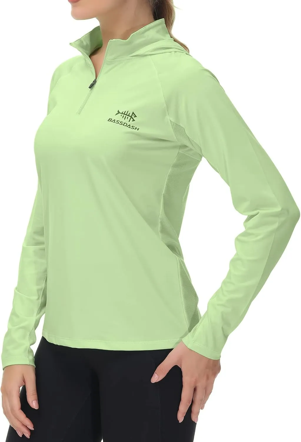 BASSDASH Women’s UPF 50  Performance Hoodie Long Sleeve UV Fishing Hiking Shirt