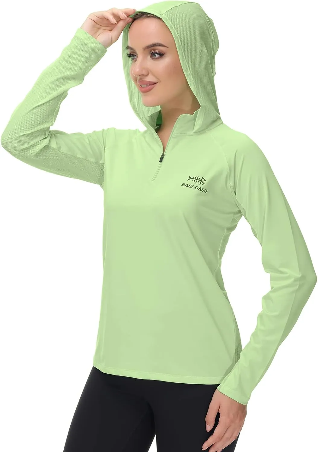 BASSDASH Women’s UPF 50  Performance Hoodie Long Sleeve UV Fishing Hiking Shirt
