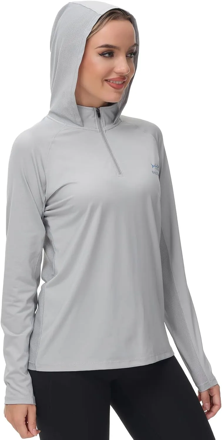 BASSDASH Women’s UPF 50  Performance Hoodie Long Sleeve UV Fishing Hiking Shirt