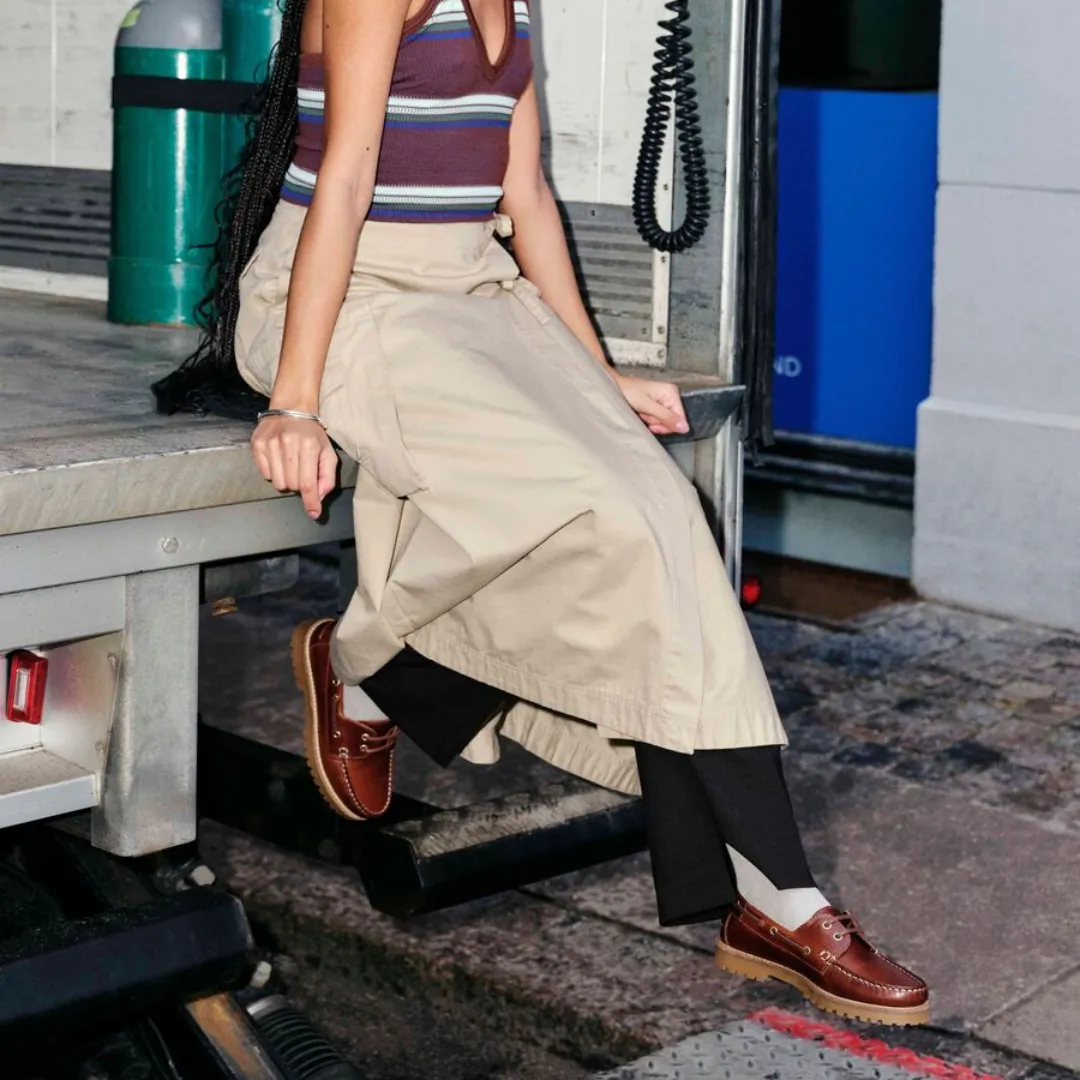 Biacapri Leather Boat Shoe (Brown)