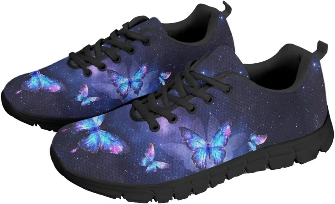 Bigcardesigns Womens Lightweight Athletic Fashion Sneaker Jogging Running Sports Shoes Colorful Floral Design