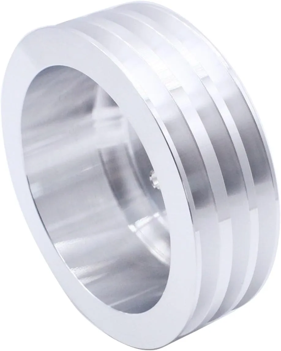 Billet Aluminum Long Water Pump LWP 3 Groove Crank Pulley Compatible for Chevy SBC 350