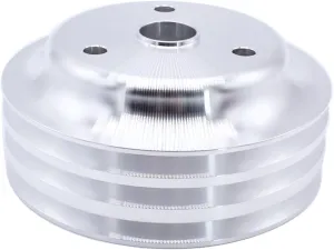 Billet Aluminum Long Water Pump LWP 3 Groove Crank Pulley Compatible for Chevy SBC 350