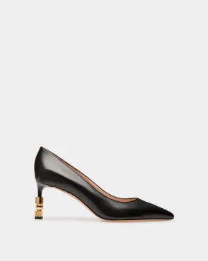 Block Pumps In Black Leather