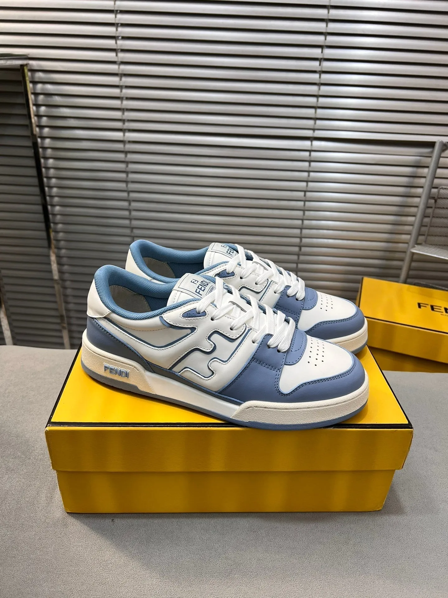 BLUE FENDI WHITE CERULEAN CALFSKIN AND MIX MESH Secure payment options FENDI Client satisfaction MATCH IN LOW TOPS
