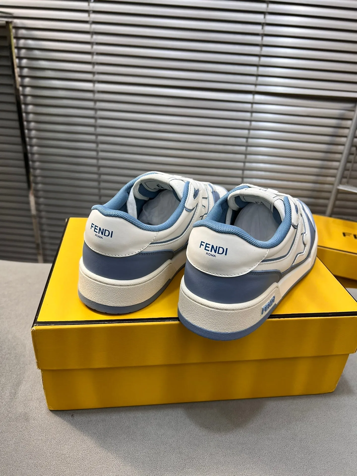 BLUE FENDI WHITE CERULEAN CALFSKIN AND MIX MESH Secure payment options FENDI Client satisfaction MATCH IN LOW TOPS