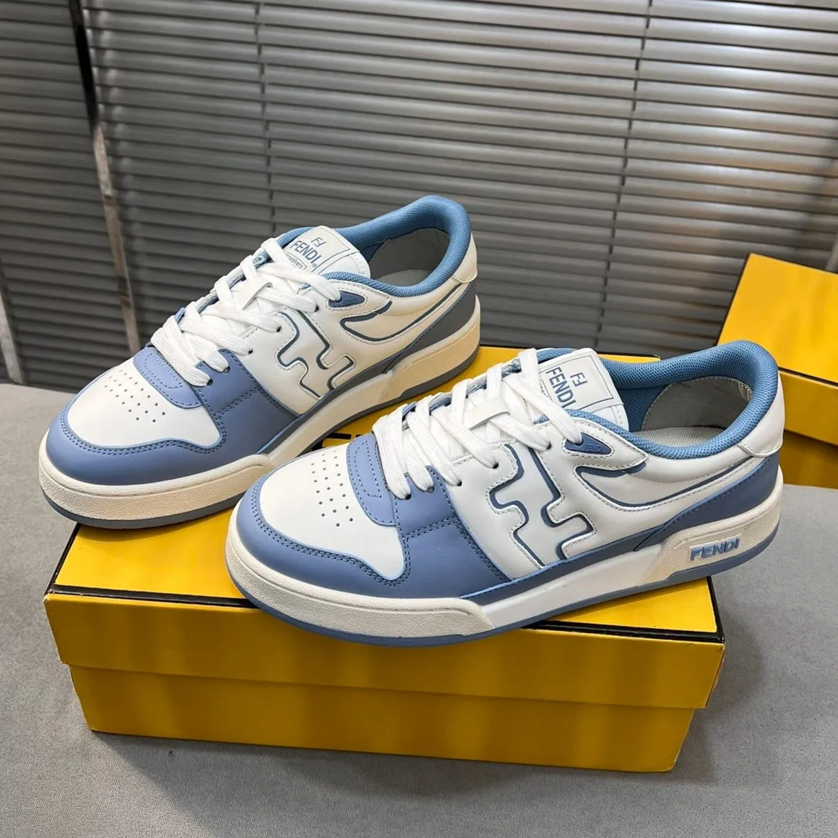 BLUE FENDI WHITE CERULEAN CALFSKIN AND MIX MESH Secure payment options FENDI Client satisfaction MATCH IN LOW TOPS