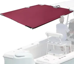Boat Shade Canopy Top Cover for T-Top Center Console Stern Rod Holder, High-Tech Polyester Fiber, Red