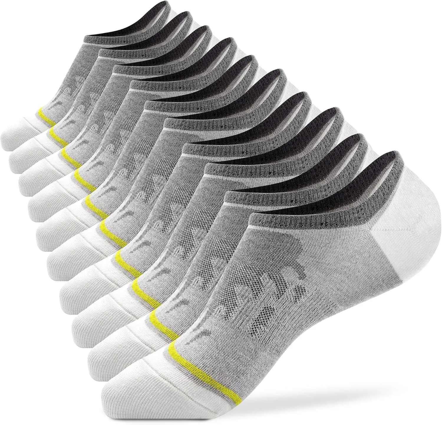 Busy Socks Mens No Show Low Cut Socks Women's Invisible Liner Thin Socks with Non-Slip Heel Grips,Recycled Socks,1/5 Pack