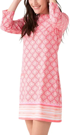 Cabana Life Shift Dress, UPF 50  Sun Protection Casual Dress, Boat Neckline, Quarter Sleeve, Womens Fashion