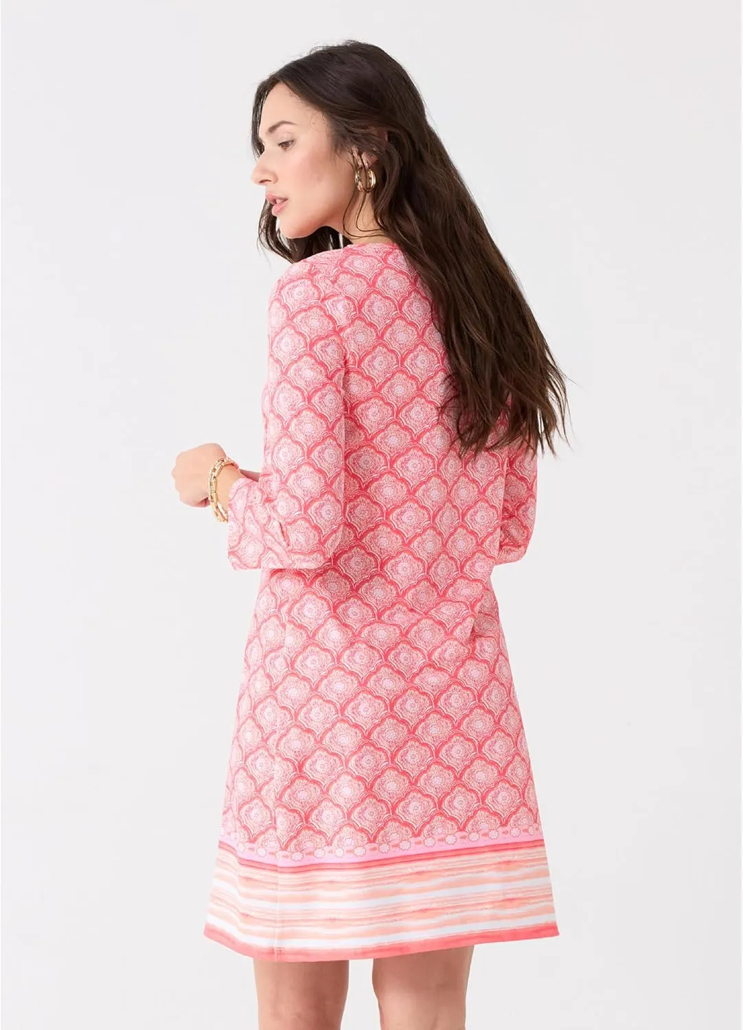 Cabana Life Shift Dress, UPF 50  Sun Protection Casual Dress, Boat Neckline, Quarter Sleeve, Womens Fashion