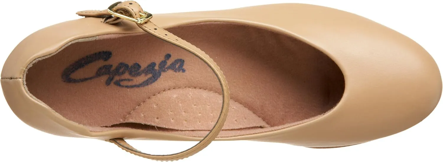 Capezio Women's Jr. Footlight Character Shoe,Caramel,6.5 W US