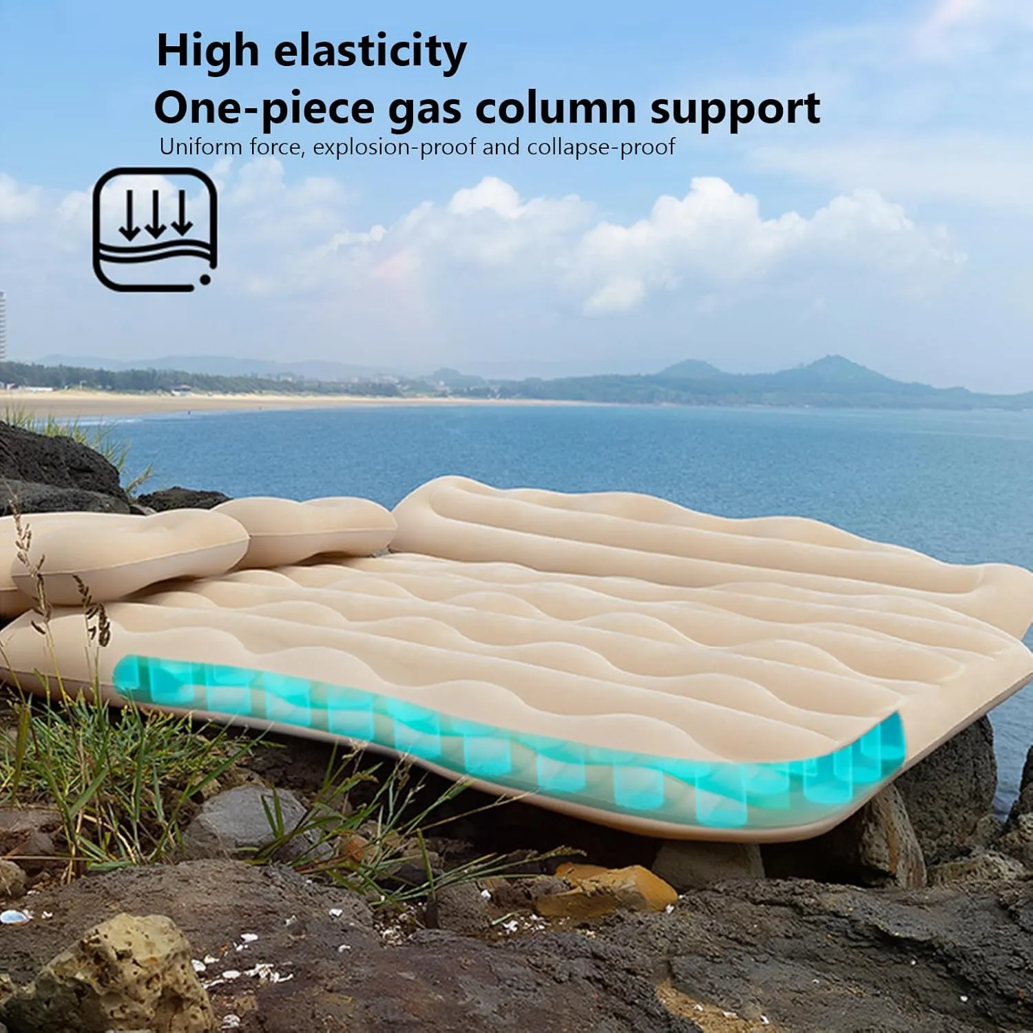 Car Air Mattress for Honda CRV 2017 2018 2019 2020 2021 Thickened Durable Car Camping Air Mattress Bed with Air Pump Inflatable Sleeping Mat,B