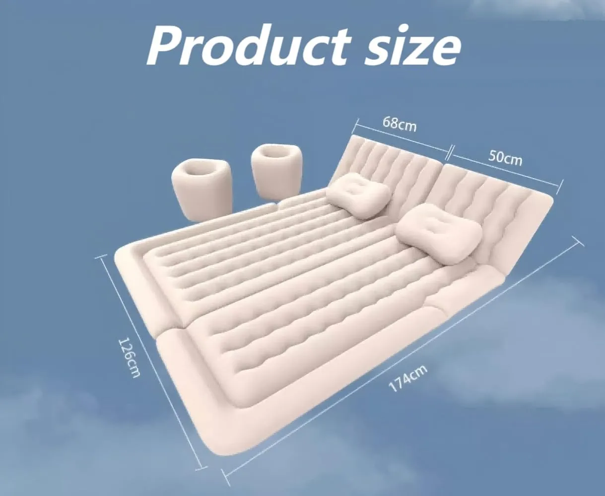 Car Air Mattress for Seat Ibiza 2017 2018 2019 2020 2021 2022 2023 2024,Flocking & PVC Thickened Double-Sided Portable Foldable Sleeping Pad Back Seat Trunk Inflatable Electric Pump Pillows