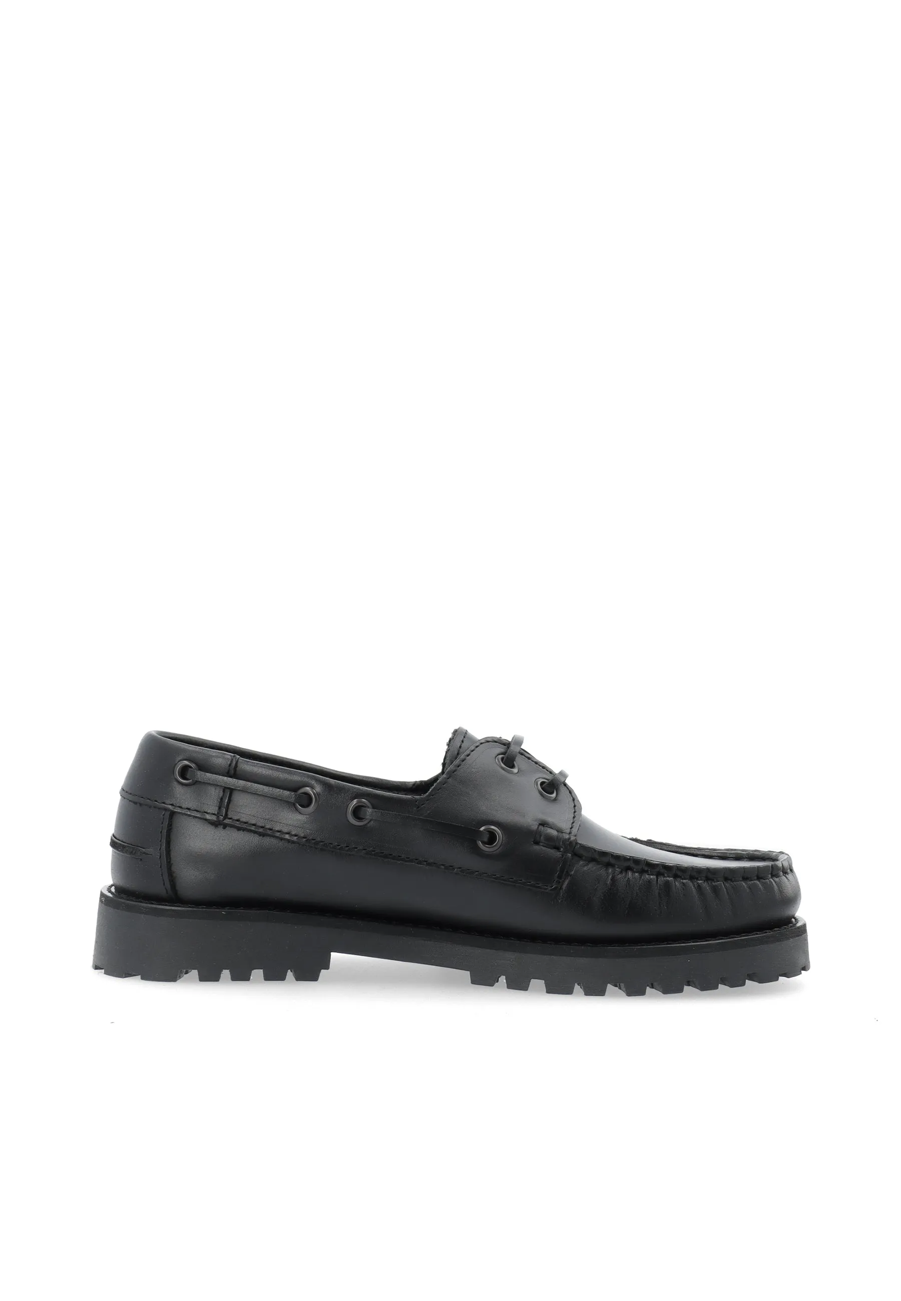 CASLENA BOAT SHOE - Black/Black