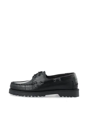 CASLENA BOAT SHOE - Black/Black