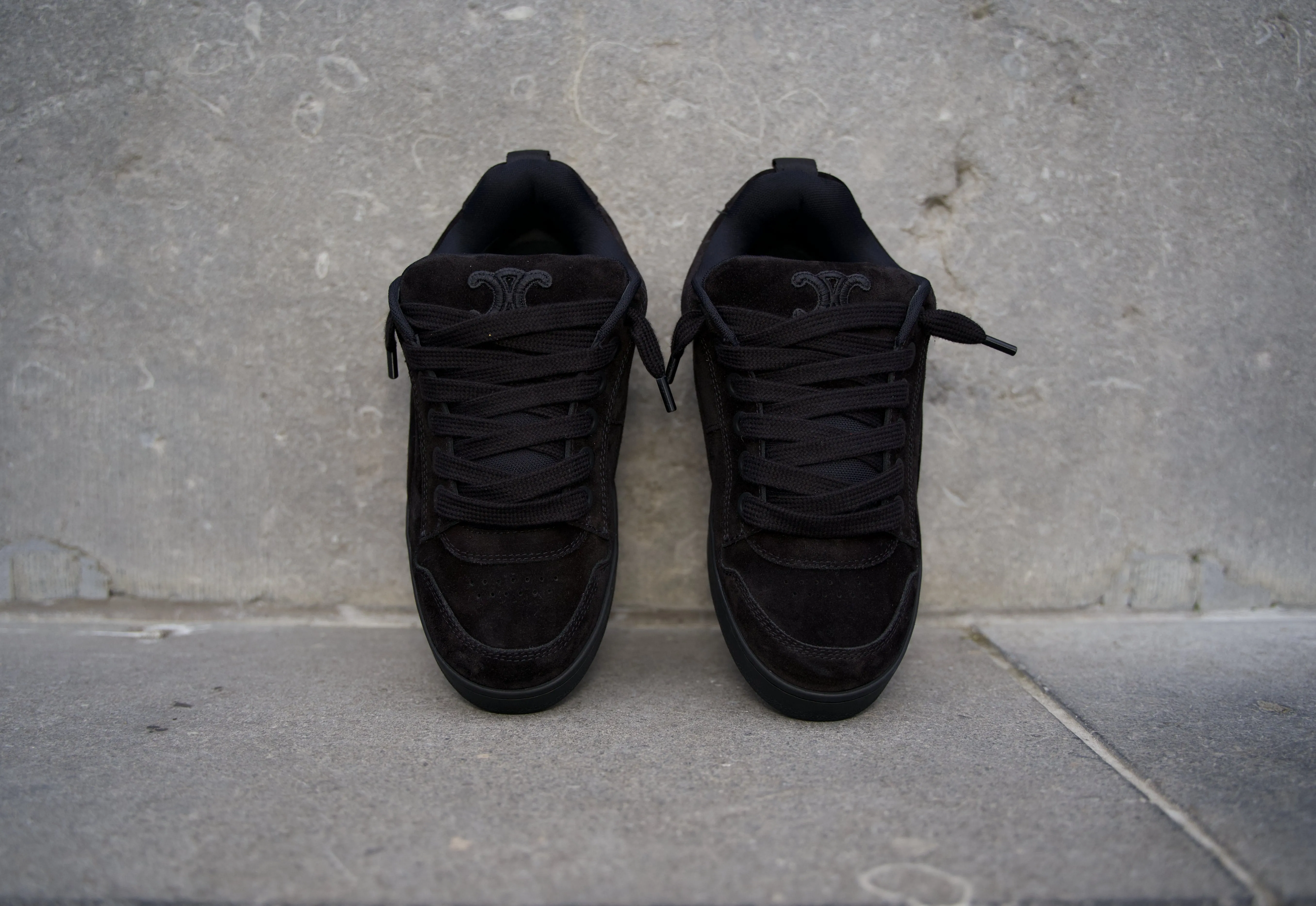 Celine Huntington Sneaker Suède Calfskin & Mesh 'Black'